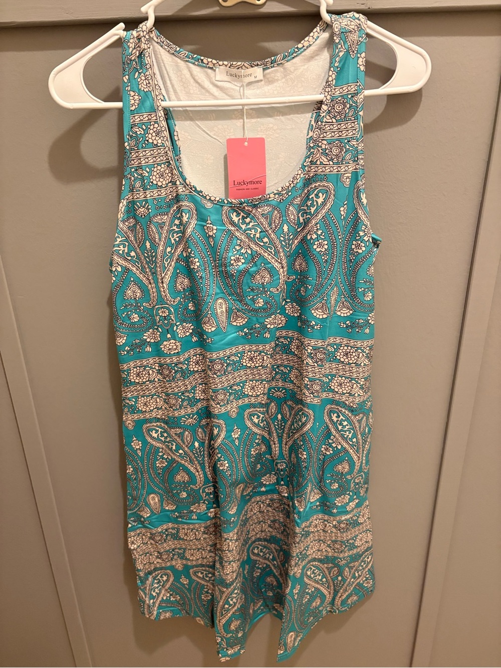 Turquoise Paisley Tank Dress